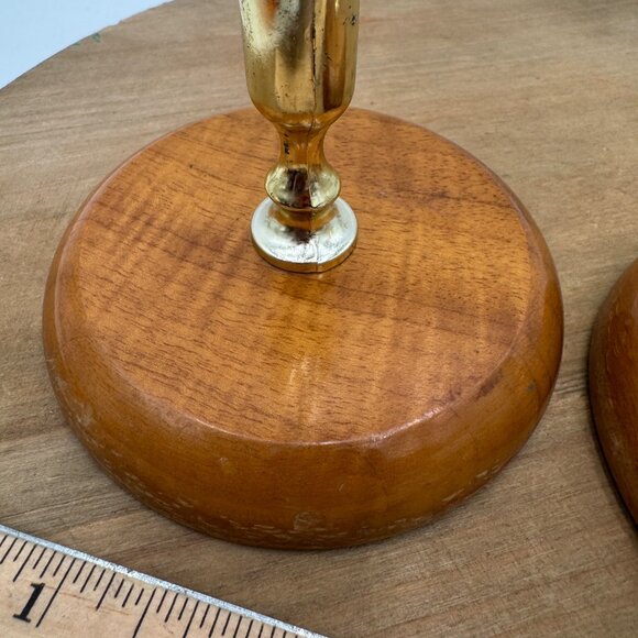 Set of 2  Oregon  Myrtle wood Candle Holders MCM decor - Picture 14 of 14